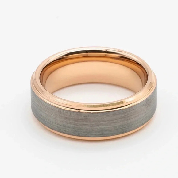 Men’s Rose Gold Plated & Silver Tungsten R… - Picture 2 of 3